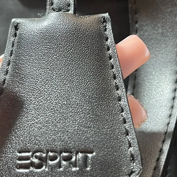 Vintage Esprit Black Backpack 90s faux leather purse Y2K boho - Picture 6 of 10